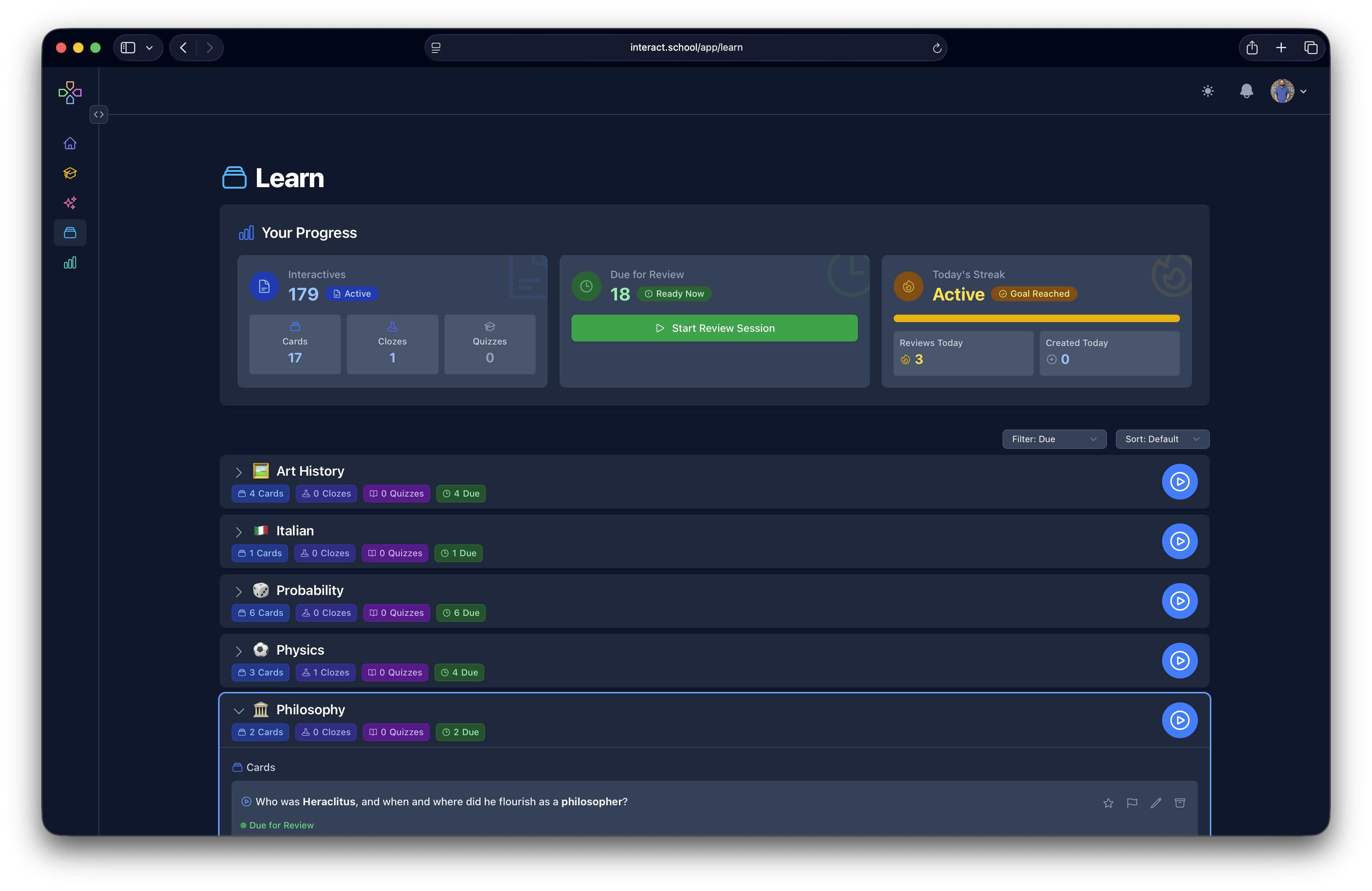 Learn Page Screenshot
